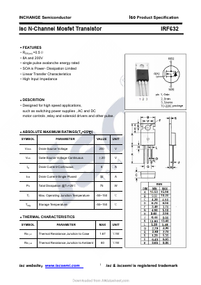 IRF632 Datasheet PDF Inchange Semiconductor