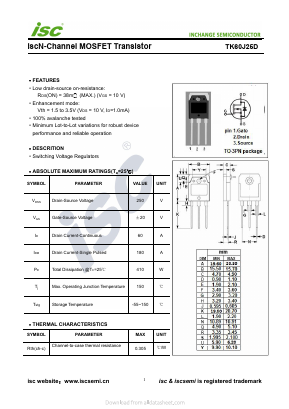 TK60J25D Datasheet PDF Inchange Semiconductor