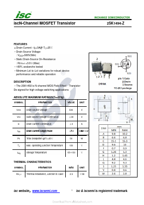 2SK1494-Z Datasheet PDF Inchange Semiconductor