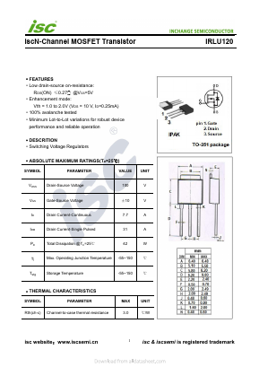 IRLU120 Datasheet PDF Inchange Semiconductor