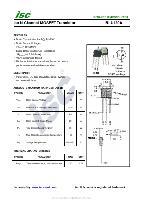 IRLU120A Datasheet PDF Inchange Semiconductor