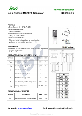 RCX120N25 Datasheet PDF Inchange Semiconductor