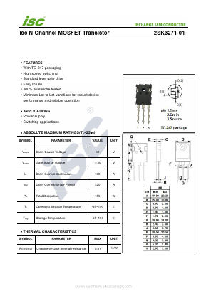 2SK3271-01 Datasheet PDF Inchange Semiconductor