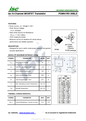 PSMN1R5-30BLE Datasheet PDF Inchange Semiconductor