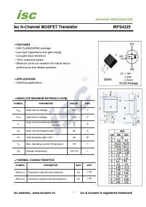 IRFS4229 Datasheet PDF Inchange Semiconductor