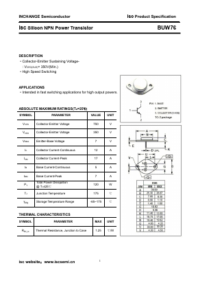 BUW76 Datasheet PDF Inchange Semiconductor