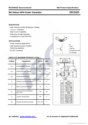 2SC2433 Datasheet PDF Inchange Semiconductor