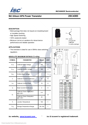 2SC4383 Datasheet PDF Inchange Semiconductor