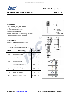 C3419 Datasheet PDF Inchange Semiconductor