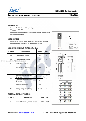 2SA780 Datasheet PDF Inchange Semiconductor