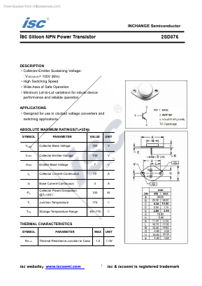 2SD375 Datasheet PDF Inchange Semiconductor