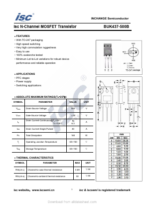 BUK437-500B Datasheet PDF Inchange Semiconductor