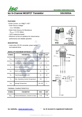 SSU3055A Datasheet PDF Inchange Semiconductor