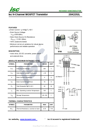 2SK2292L Datasheet PDF Inchange Semiconductor