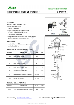 2SK3030 Datasheet PDF Inchange Semiconductor