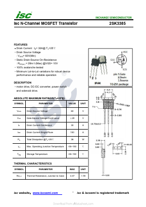 2SK3385 Datasheet PDF Inchange Semiconductor