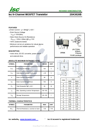 2SK3820B Datasheet PDF Inchange Semiconductor