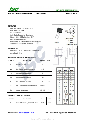 2SK3434-S Datasheet PDF Inchange Semiconductor