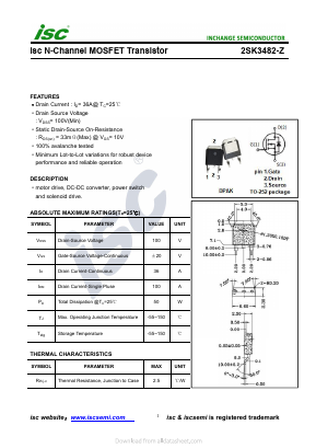 2SK3482-Z Datasheet PDF Inchange Semiconductor