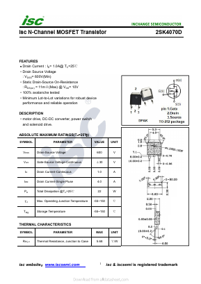 K4070D Datasheet PDF Inchange Semiconductor