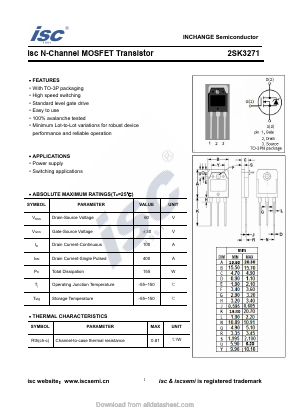 2SK3271 Datasheet PDF Inchange Semiconductor