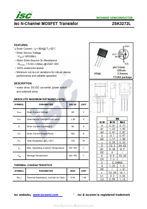 2SK3272L Datasheet PDF Inchange Semiconductor