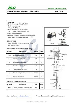 2SK3278D Datasheet PDF Inchange Semiconductor