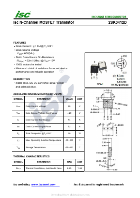 2SK3412D Datasheet PDF Inchange Semiconductor