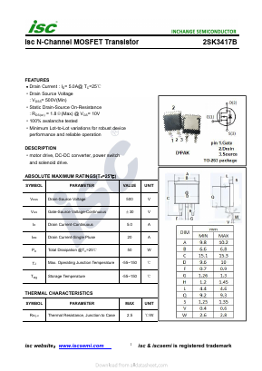 2SK3417B Datasheet PDF Inchange Semiconductor