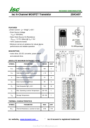 2SK3497 Datasheet PDF Inchange Semiconductor