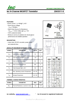 K3511-S Datasheet PDF Inchange Semiconductor