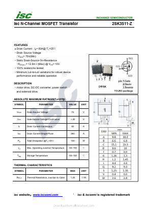 K3511-Z Datasheet PDF Inchange Semiconductor
