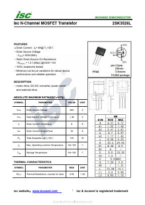 K3526L Datasheet PDF Inchange Semiconductor