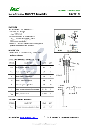 2SK3615I Datasheet PDF Inchange Semiconductor