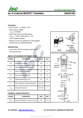 2SK3618D Datasheet PDF Inchange Semiconductor