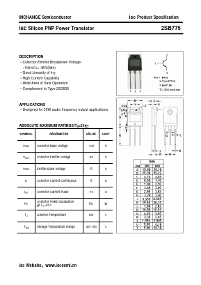 2SB775 Datasheet PDF Inchange Semiconductor
