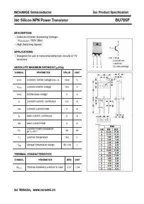 BU705F Datasheet PDF Inchange Semiconductor