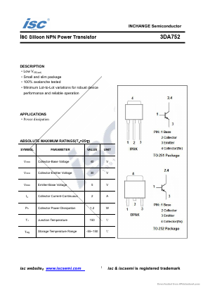 3DA752 Datasheet PDF Inchange Semiconductor