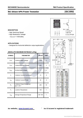 2SC3992 Datasheet PDF Inchange Semiconductor