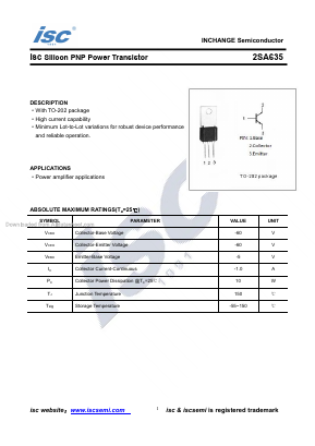 A635 Datasheet PDF Inchange Semiconductor