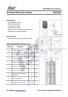 2SC5449 Datasheet PDF Inchange Semiconductor