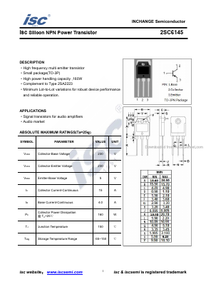 2SC6145 Datasheet PDF Inchange Semiconductor