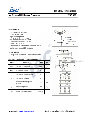 2SD900 Datasheet PDF Inchange Semiconductor
