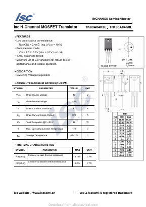 ITK80A04K3L Datasheet PDF Inchange Semiconductor