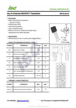 IRFB4310 Datasheet PDF Inchange Semiconductor
