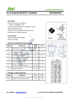 IXFA36N20X3 Datasheet PDF Inchange Semiconductor