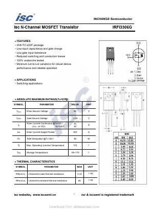 IRFI3306G Datasheet PDF Inchange Semiconductor