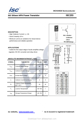 ISC253 Datasheet PDF Inchange Semiconductor