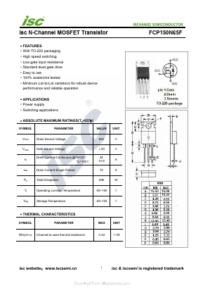 FCP150N65F Datasheet PDF Inchange Semiconductor