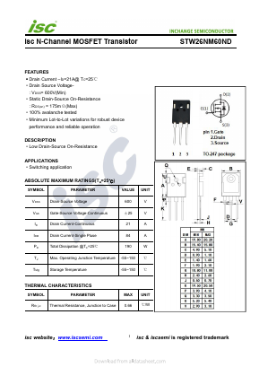 STW26NM60ND Datasheet PDF Inchange Semiconductor